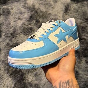 Bape Sky Blue and White Sneakers